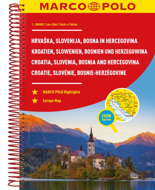 Croatia, Slovenia, Bosnia and Hercegovina Marco Polo Road Atlas, Paperback / softback Book