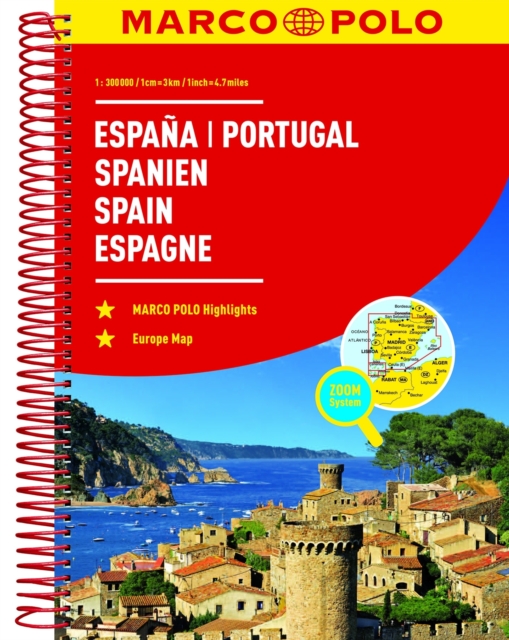 Spain and Portugal Marco Polo Road Atlas, Spiral bound Book