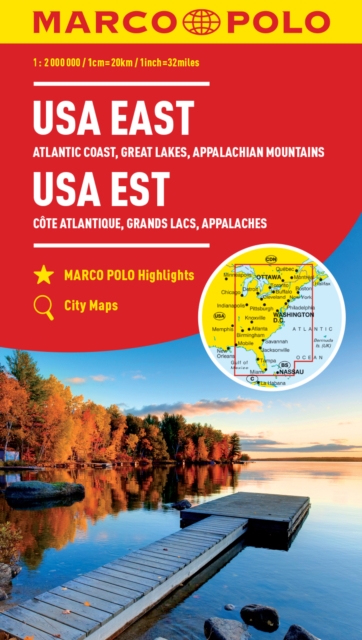 USA East Marco Polo Map : Atlantic Coast, Great Lakes and Appalachian Mountains, Sheet map, folded Book