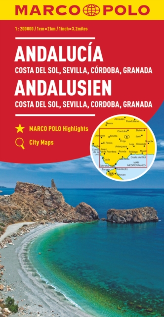 Andalusia, Costa Del Sol, Seville, Cordoba, Granada Marco Polo Map, Sheet map, folded Book