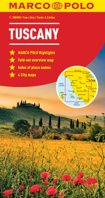 Tuscany Marco Polo Map, Sheet map, folded Book