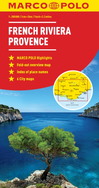French Riviera, Provence Marco Polo Map, Sheet map, folded Book