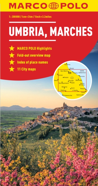 Umbria and the Marches Marco Polo Map, Sheet map, folded Book