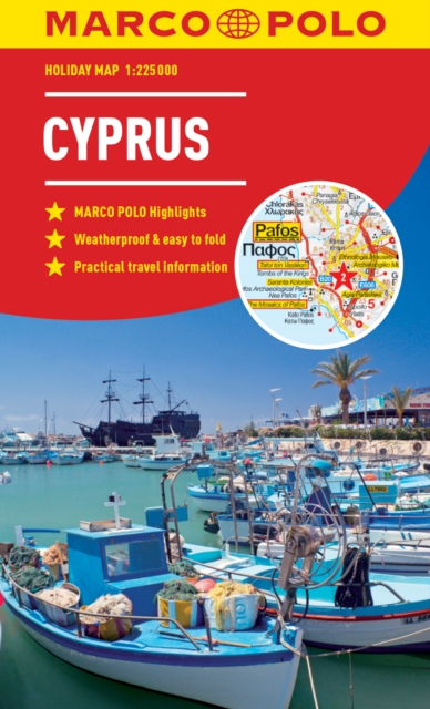 Cyprus Marco Polo Holiday Map - pocket size, easy fold, Cyprus map, Sheet map, folded Book