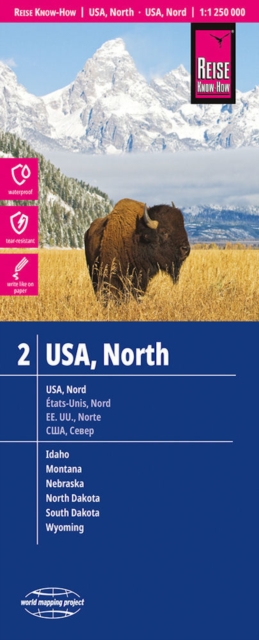 USA 2 North (1:1.250.000) : Idaho, Montana, Wyoming, North Dakota, South Dakota, Nebraska, Sheet map, folded Book