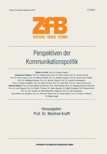 Perspektiven der Kommunikationspolitik, Paperback / softback Book