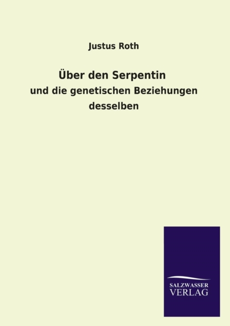 Uber Den Serpentin, Paperback / softback Book