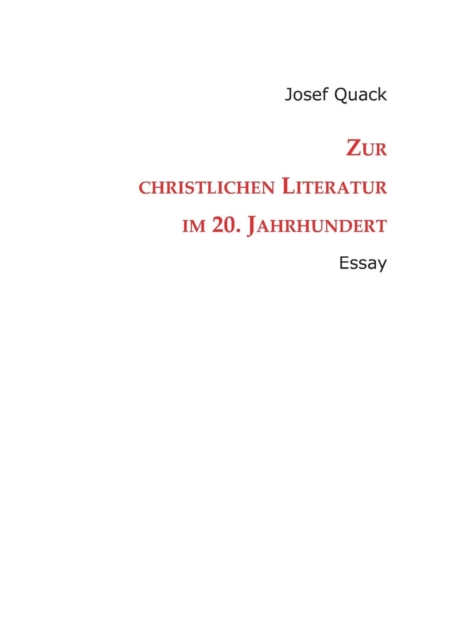 Zur Christlichen Literatur Im 20. Jahrhundert, Paperback / softback Book