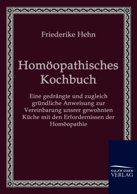 Homoeopathisches Kochbuch, Paperback / softback Book