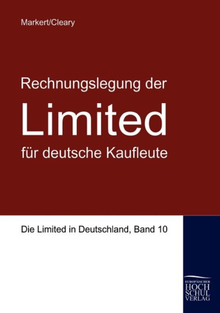 Rechnungslegung der Limited fur deutsche Kaufleute, Paperback / softback Book