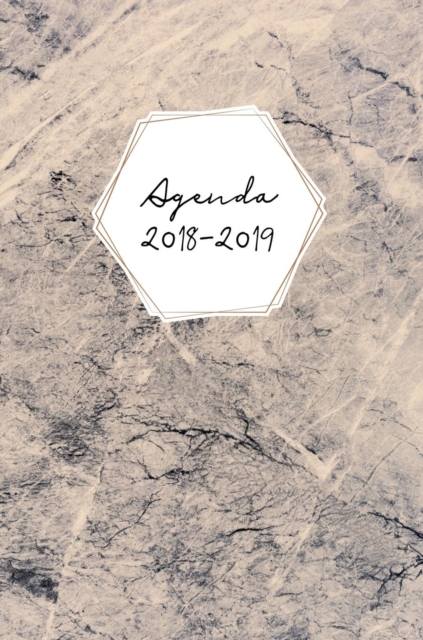 Agenda 2018-2019 : Agenda Scolaire de Juillet 2018   Ao t 2019, Couverture Rigide, Semainier Simple & Graphique, Motif Marble, Hardback Book