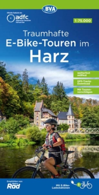 Harz E-Bike touren cycling map, Sheet map, folded Book