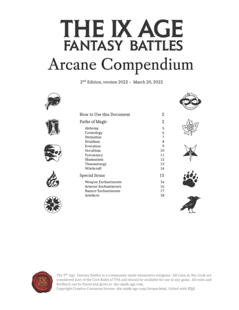Arcane Compendium : Fantasy Battles: The Ninth Age: Arcane Compendium - Slim Version, Paperback / softback Book