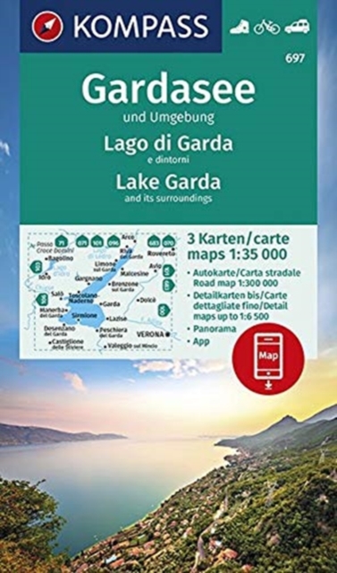 Gardasee & surroundings 3-Set D/I, Sheet map, folded Book