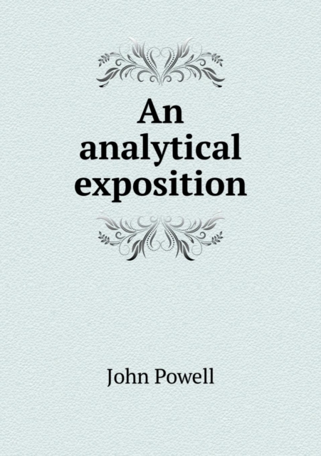 An Analytical Exposition, Paperback / softback Book