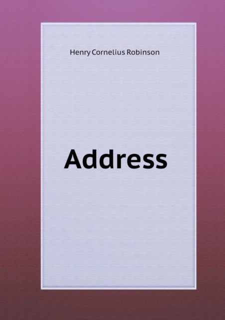 Address, Paperback / softback Book