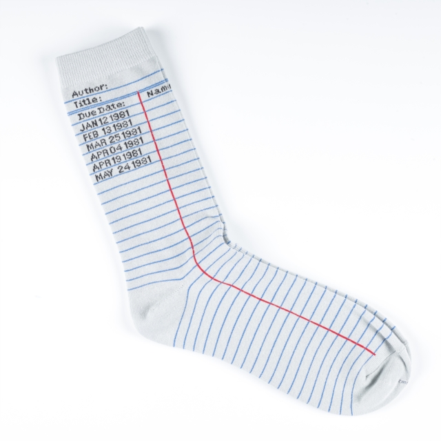 LIBRARY CARD SOCKS UK SIZE 811,  Book