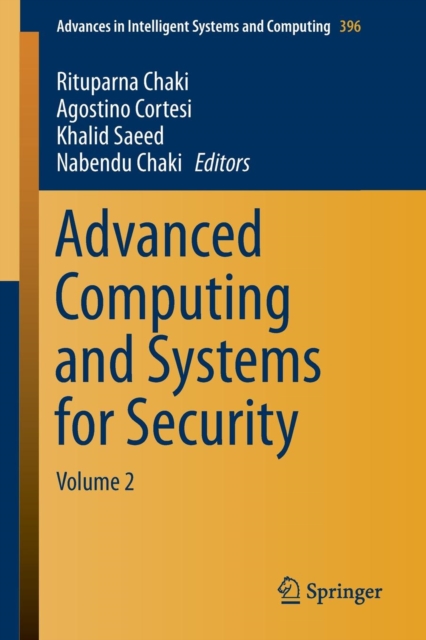 Advanced Computing and Systems for Security : Volume 2, Paperback / softback Book