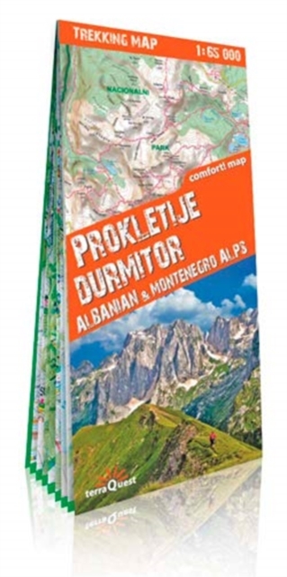 terraQuest Trekking Map Prokletije & Durmitor, Sheet map Book