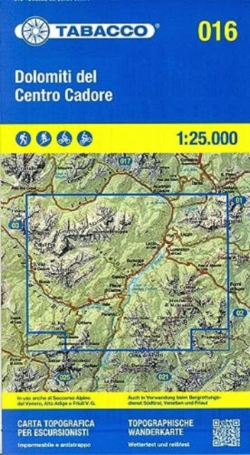 Dolomiti del Centro Cadore : 016, Sheet map, folded Book