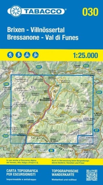 Brixen/Bressanone /  Val di Funes : 030, Sheet map, folded Book