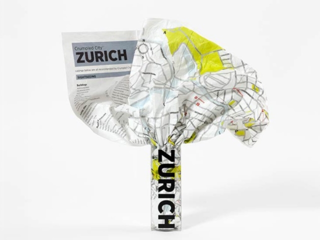 Zurich Crumpled City Map, Sheet map Book