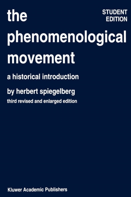 The Phenomenological Movement : A Historical Introduction, Paperback / softback Book