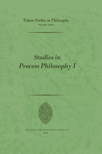 Studies in Process Philosophy I, Paperback / softback Book