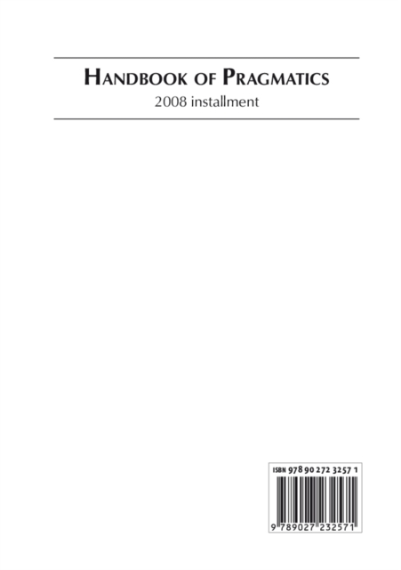 Handbook of Pragmatics : 2008 Installment, Loose-leaf Book