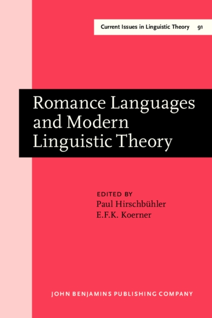 Romance Languages and Modern Linguistic Theory : Selected papers from the XX Linguistic Symposium on Romance Languages, University of Ottawa, April 10-14, 1990, PDF eBook