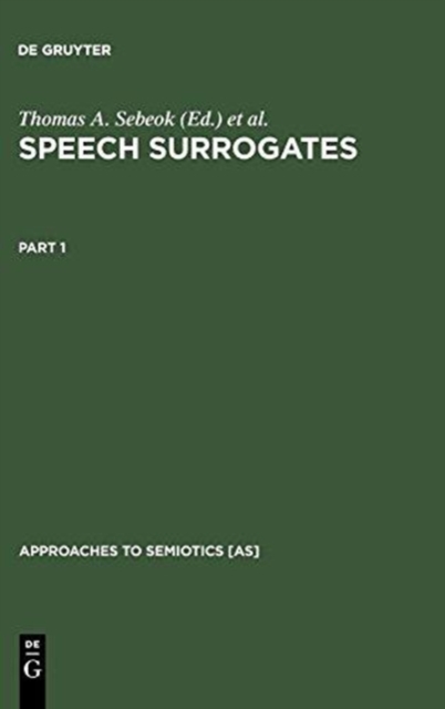 Speech Surrogates. Part 1, Hardback Book