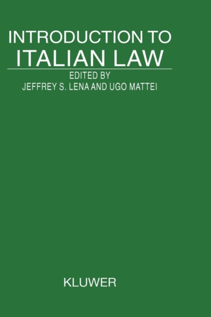 Introduction to Italian Law, Hardback Book
