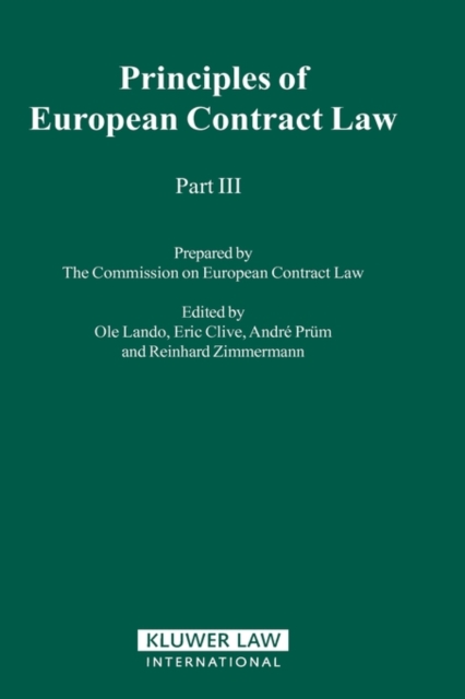 Principles of European Contract Law - Part III, Hardback Book
