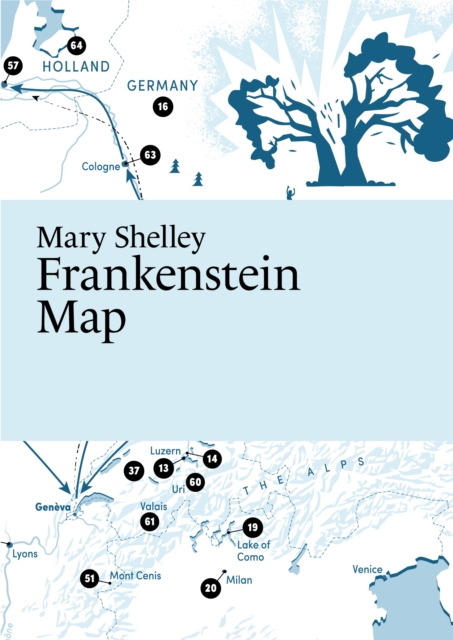 Mary Shelley, Frankenstein Map, Sheet map, folded Book