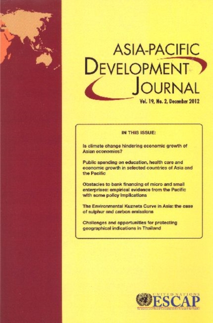Asia-Pacific Development Journal, December 2012, Volume XIX, Part 2, Paperback / softback Book