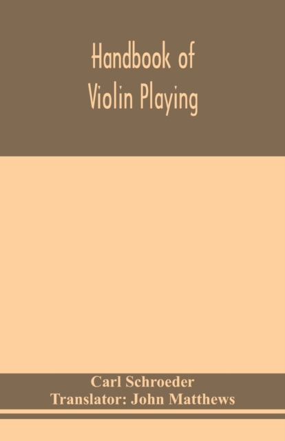 Handbook of violin playing, Paperback / softback Book