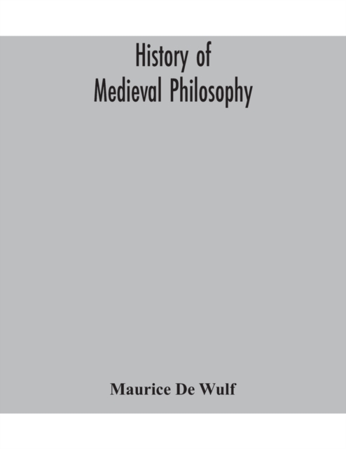 History of medieval philosophy, Paperback / softback Book