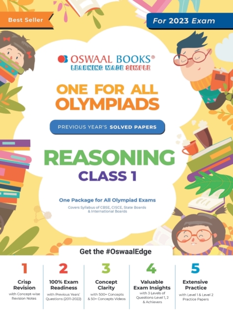 Oswaal One for All Olympiad Previous Years' Solved Papers, Class-1 Reasoning Book, Paperback / softback Book