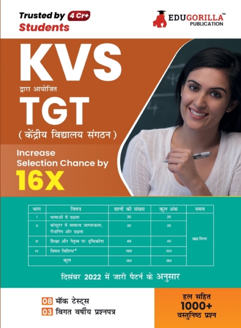 KVS TGT Book 2023 : Trained Graduate Teacher (Hindi Edition) - 8 Mock Tests and 3 Previous Year Papers (1000 Solved Questions) with Free Access to Online Tests, Paperback / softback Book