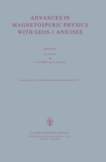 Advances in Magnetospheric Physics with GEOS-1 and ISEE, PDF eBook