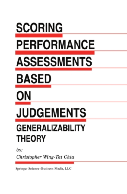 Scoring Performance Assessments Based on Judgements : Generalizability Theory, PDF eBook