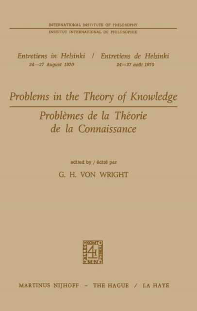 Problems in the Theory of Knowledge / Problemes de la theorie de la connaissance, PDF eBook