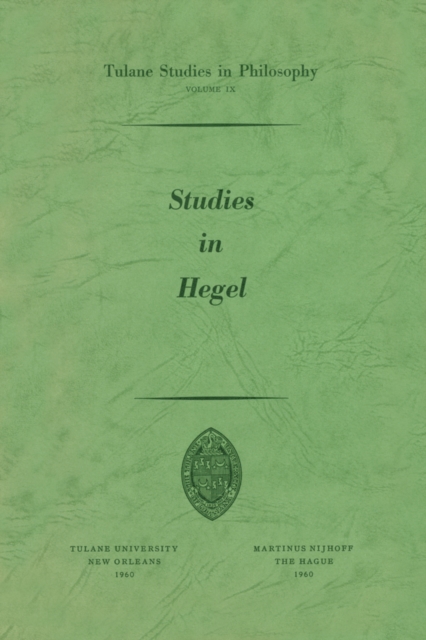 Studies in Hegel : Reprint 1960, PDF eBook