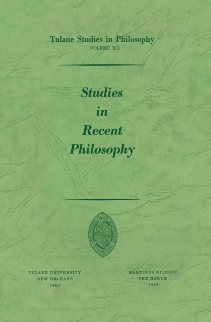 Studies in Recent Philosophy, PDF eBook