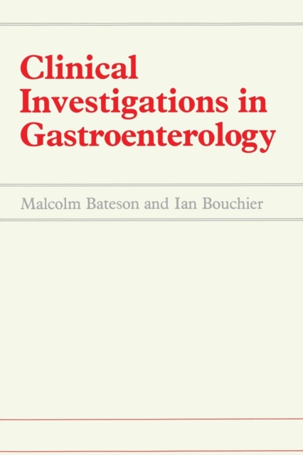 Clinical Investigations in Gastroenterology, Paperback / softback Book