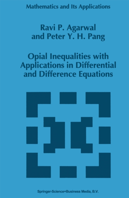 Opial Inequalities with Applications in Differential and Difference Equations, PDF eBook