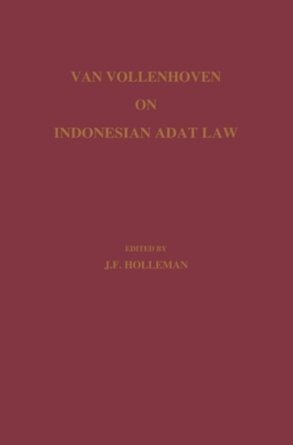 Van Vollenhoven on Indonesian Adat Law, PDF eBook