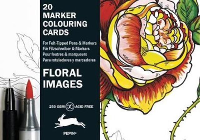 Floral Images : Marker Colouring Cards Book, Hardback Book