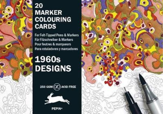 1960s Designs : Marker Colouring Cards Book, Hardback Book