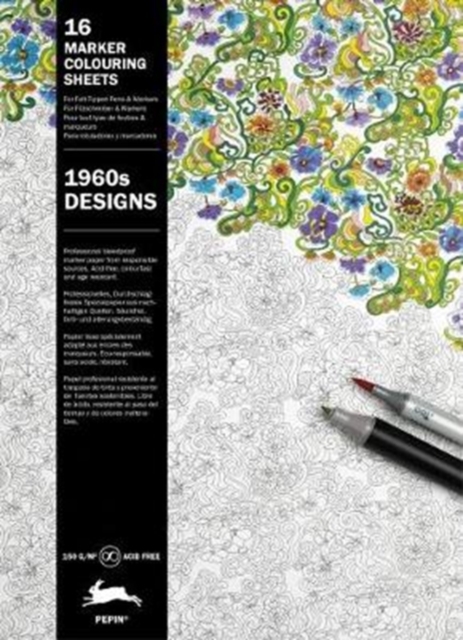 1960s Designs : Marker Colouring Sheets, Hardback Book